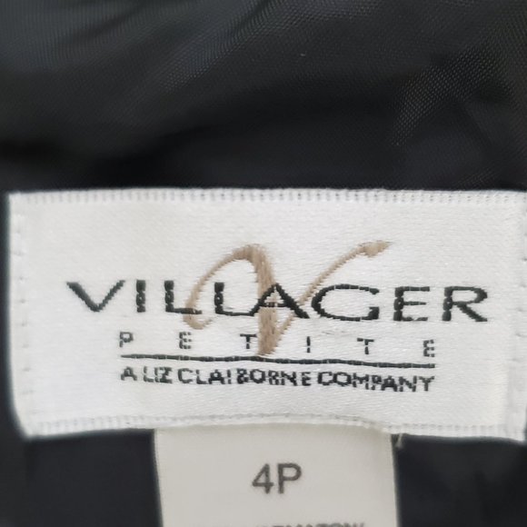 Villager Liz Claiborne Petite Classic Timeless Black Sleeveless Career Dress 4P - Picture 11 of 14